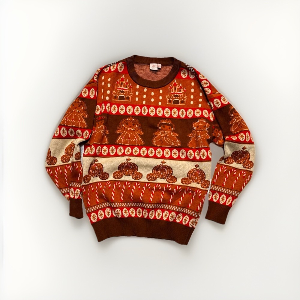 Disney Princess Gingerbread Castle Knit Sweater Womens Large Disney Parks Style